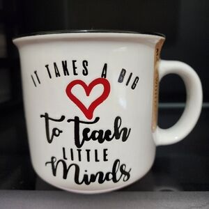 White and black Teacher coffee cup NWT